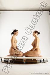 Nude Woman - Woman White Sitting poses - ALL Slim long brown Sitting poses - on knees Multi angle poses Pinup